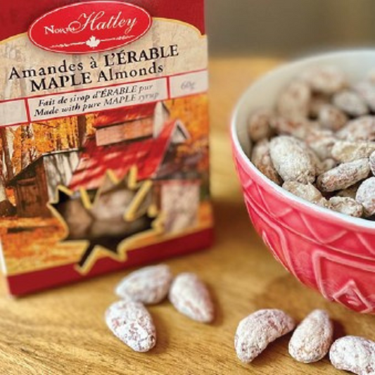 # 106 | AMANDES ENROBÉES À L’ÉRABLE (MAPLE COATED ALMONDS) 60 GR.